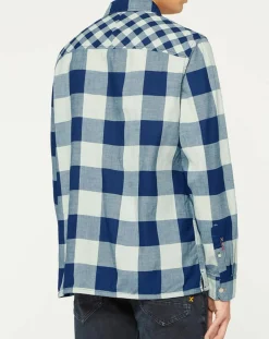 Chemise Regular Fit à carreaux bleu/écru