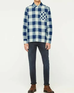 Chemise Regular Fit à carreaux bleu/écru