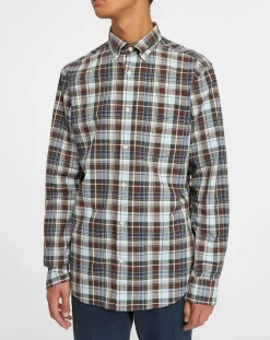 Chemise Regular Fit à imprimé Tartan marron/mulitcolore