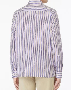 Chemise Regular Fit à rayures bleu/rouge