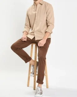 Chemise Regular Fit chinée beige
