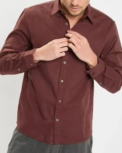 Chemise Regular Fit chinée bordeaux