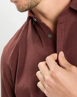 Chemise Regular Fit chinée bordeaux