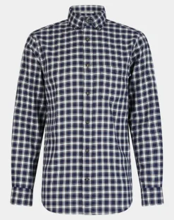 Chemise Regular Fit en Flanelle Moy à carreaux bleu/gris