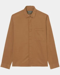 Chemise Regular Fit en Velours milleraies marron