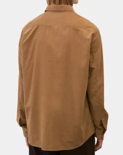 Chemise Regular Fit en Velours milleraies marron