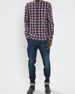 Chemise Regular Fit Fantaisie à carreaux bleu/rouge