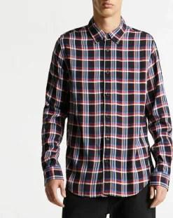 Chemise Regular Fit Fantaisie à carreaux bleu/rouge