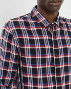 Chemise Regular Fit Fantaisie à carreaux bleu/rouge