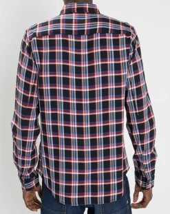 Chemise Regular Fit Fantaisie à carreaux bleu/rouge