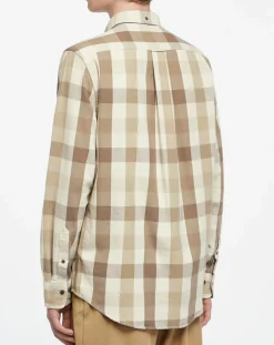 Chemise Regular Fit Moy à carreaux écru/marron