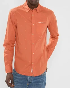 Chemise Regular Fit Pocket imprimée orange clair