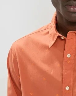 Chemise Regular Fit Pocket imprimée orange clair
