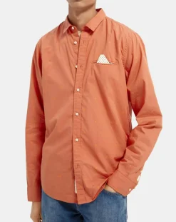 Chemise Regular Fit Pocket imprimée orange clair