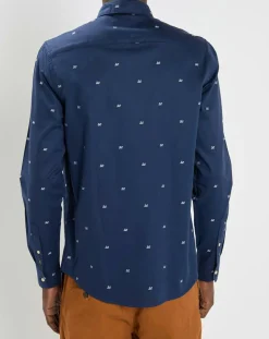 Chemise Regular Fit Pocket imprimée bleu marine