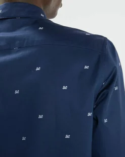 Chemise Regular Fit Pocket imprimée bleu marine
