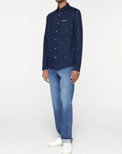 Chemise Regular Fit Pocket imprimée bleu marine