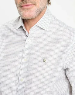 Chemise Regular Fit vichy tricolore blanc/kaki