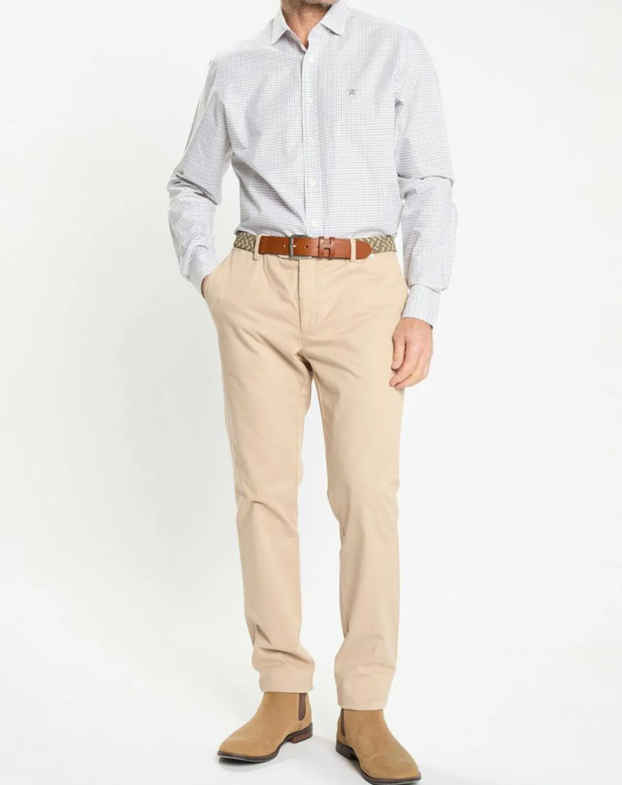 Chemise Regular Fit vichy tricolore blanc/kaki
