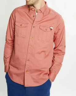 Chemise Regular Fit Western Washed rouge moyen