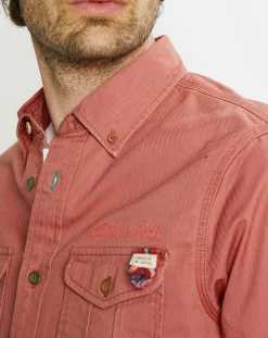 Chemise Regular Fit Western Washed rouge moyen