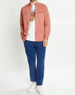 Chemise Regular Fit Western Washed rouge moyen