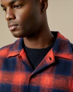 Chemise regular Goney à carreaux rouge/marine