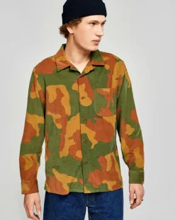 Chemise regular Goney imprimé militaire vert/orange