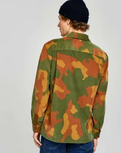 Chemise regular Goney imprimé militaire vert/orange