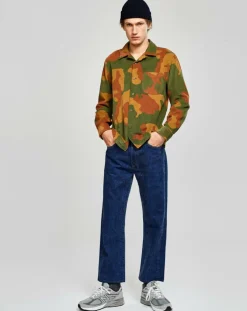 Chemise regular Goney imprimé militaire vert/orange