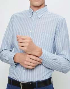 Chemise Regular Gonz à rayures bleu/blanc