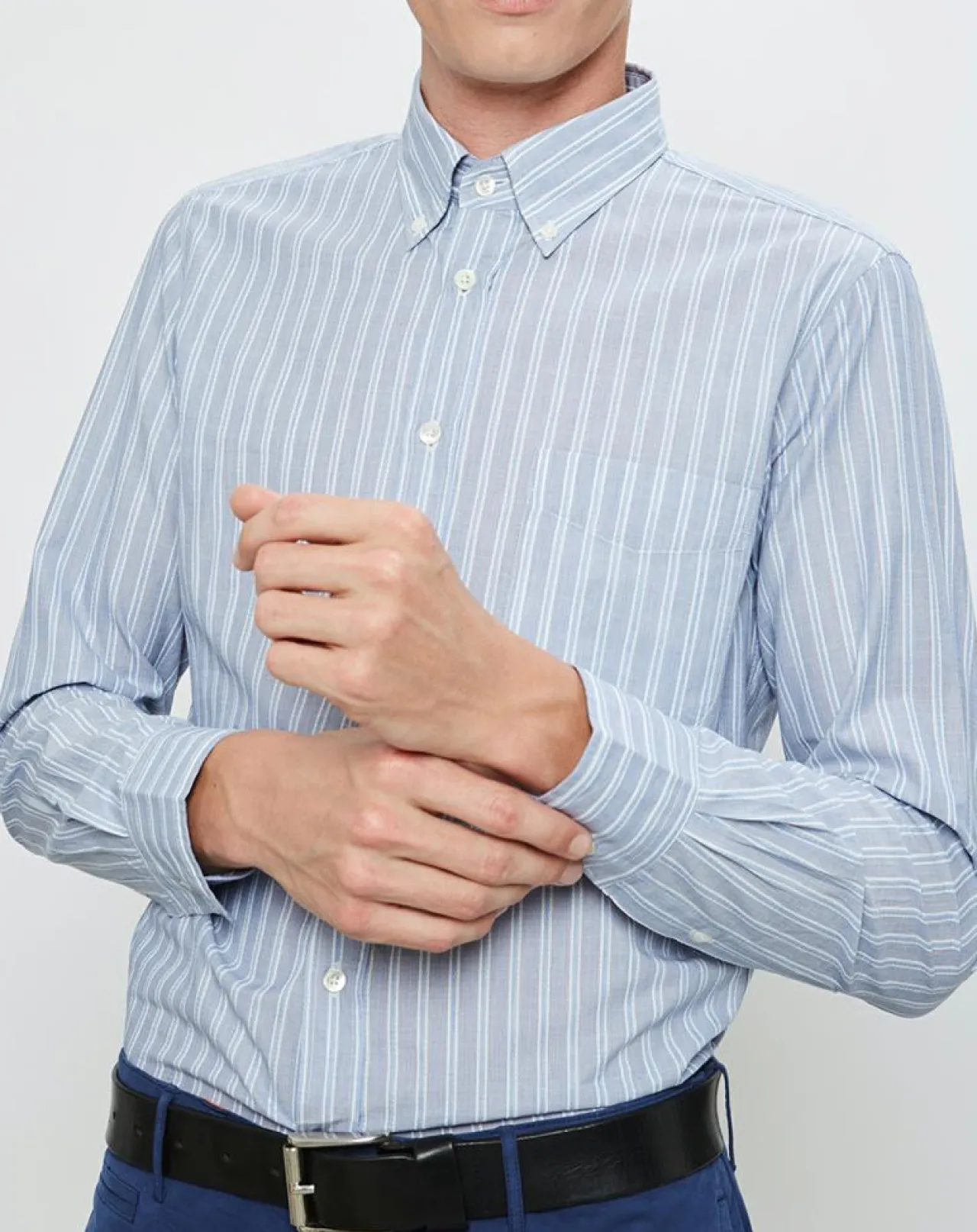 Chemise Regular Gonz à rayures bleu/blanc