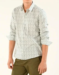 Chemise regular Nancy en Popeline imprimée blanc /multicolore