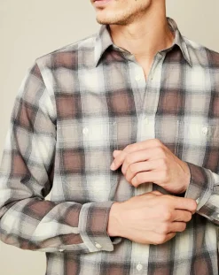 Chemise Regular Pocket carreaux beige/marron