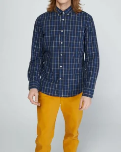 Chemise regular Pocket carreaux bleu/écru