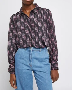 Chemise Saturne imprimé lony noir