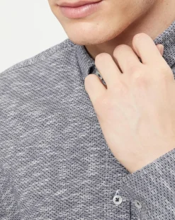 Chemise shapped fit bleu chiné