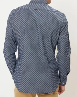 Chemise shapped fit bleue
