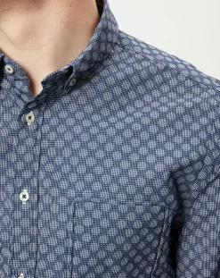 Chemise shapped fit bleue