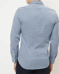 Chemise shapped fit bleue