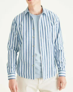 Chemise Slim Alpha Icon à rayures bleu/blanc