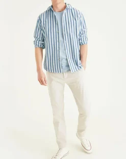 Chemise Slim Alpha Icon à rayures bleu/blanc