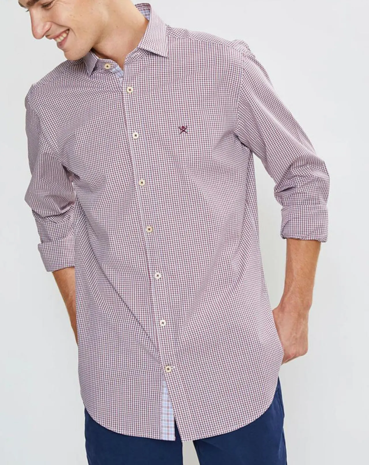 Chemise Slim Fit à carreaux rouge