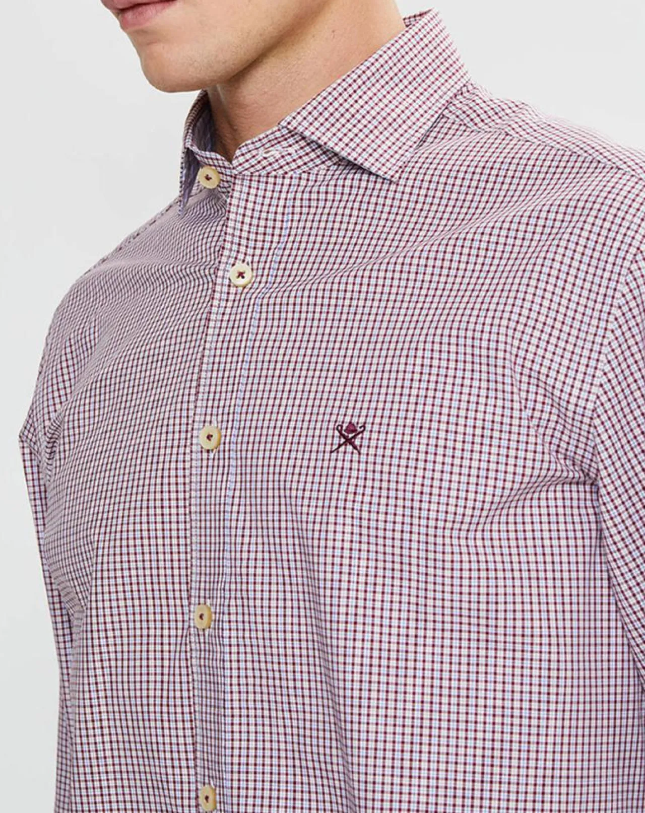 Chemise Slim Fit à carreaux rouge