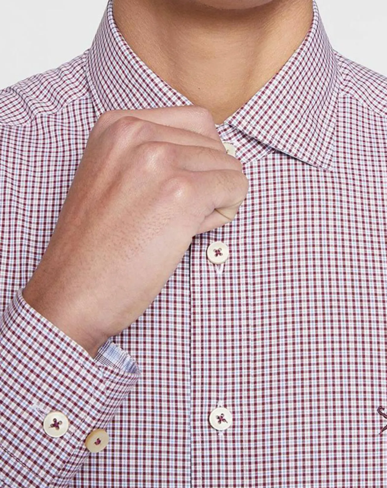 Chemise Slim Fit à carreaux rouge