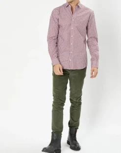 Chemise Slim Fit à carreaux vichy rouge/blanc