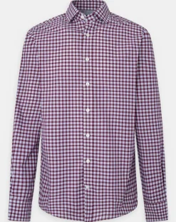 Chemise Slim Fit à carreaux vichy rouge/blanc