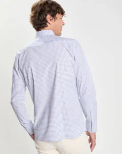 Chemise Slim Fit à carreaux bleue