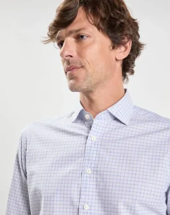 Chemise Slim Fit à carreaux bleue