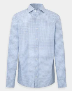 Chemise Slim Fit à carreaux bleue